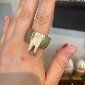 Handmade Ceramic Tooth Ring